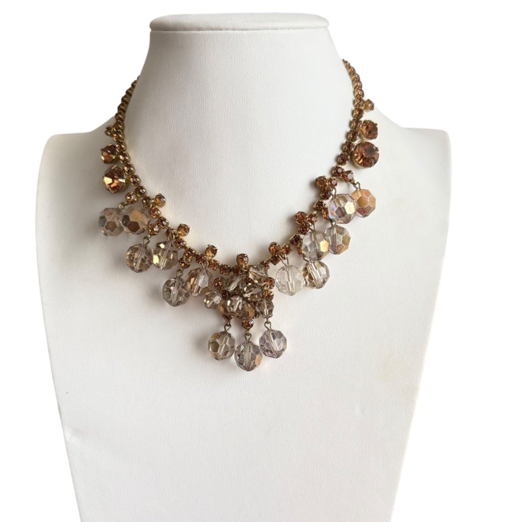 Juliana D&E Bronze And Topaz Cha Cha Dangle Necklace Vintage Bookpiece
